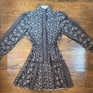 Hunter Bell Black and White Floral Mini Dress